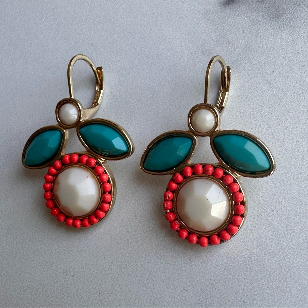 Coral & turquoise earrings